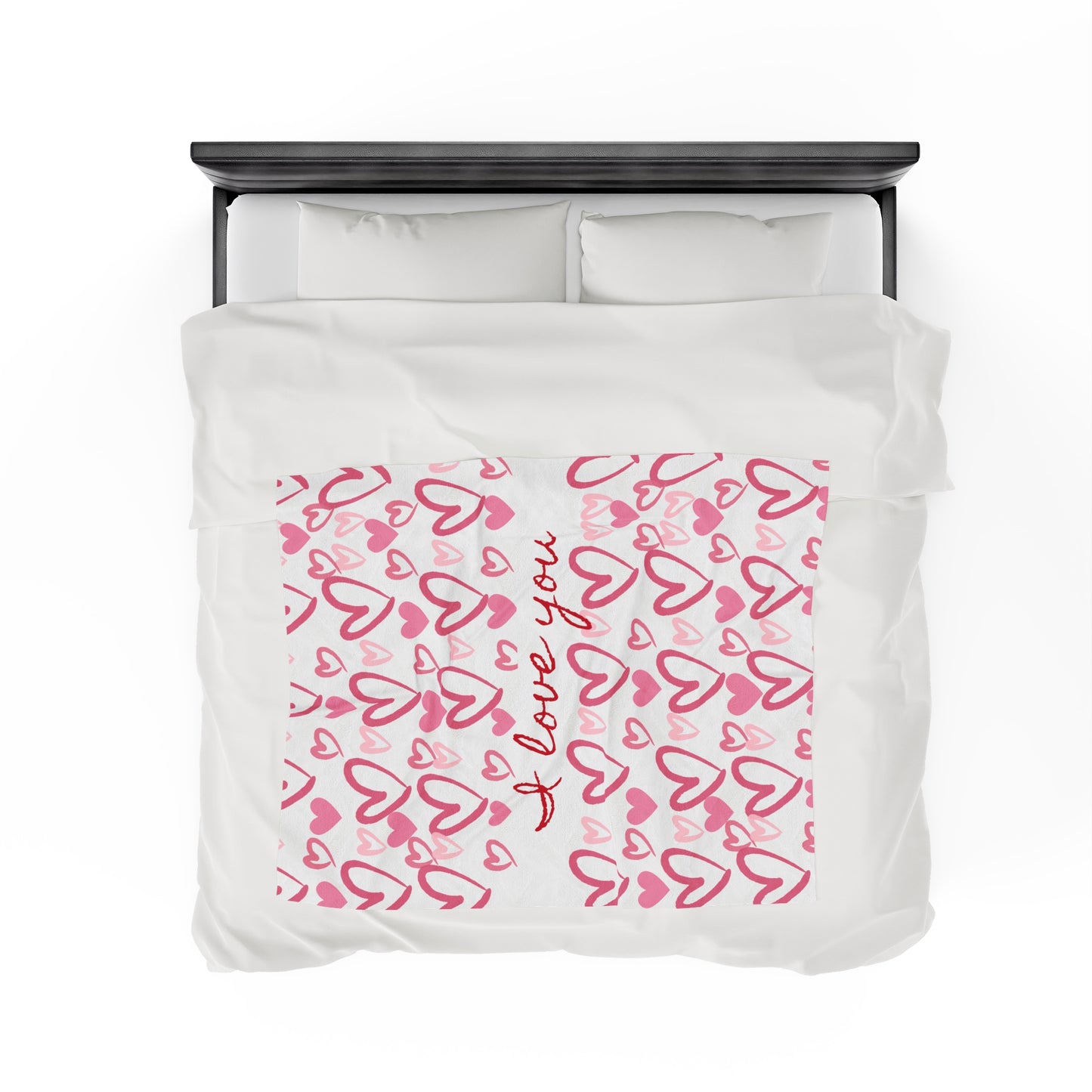 I Love You Velveteen Plush Blanket