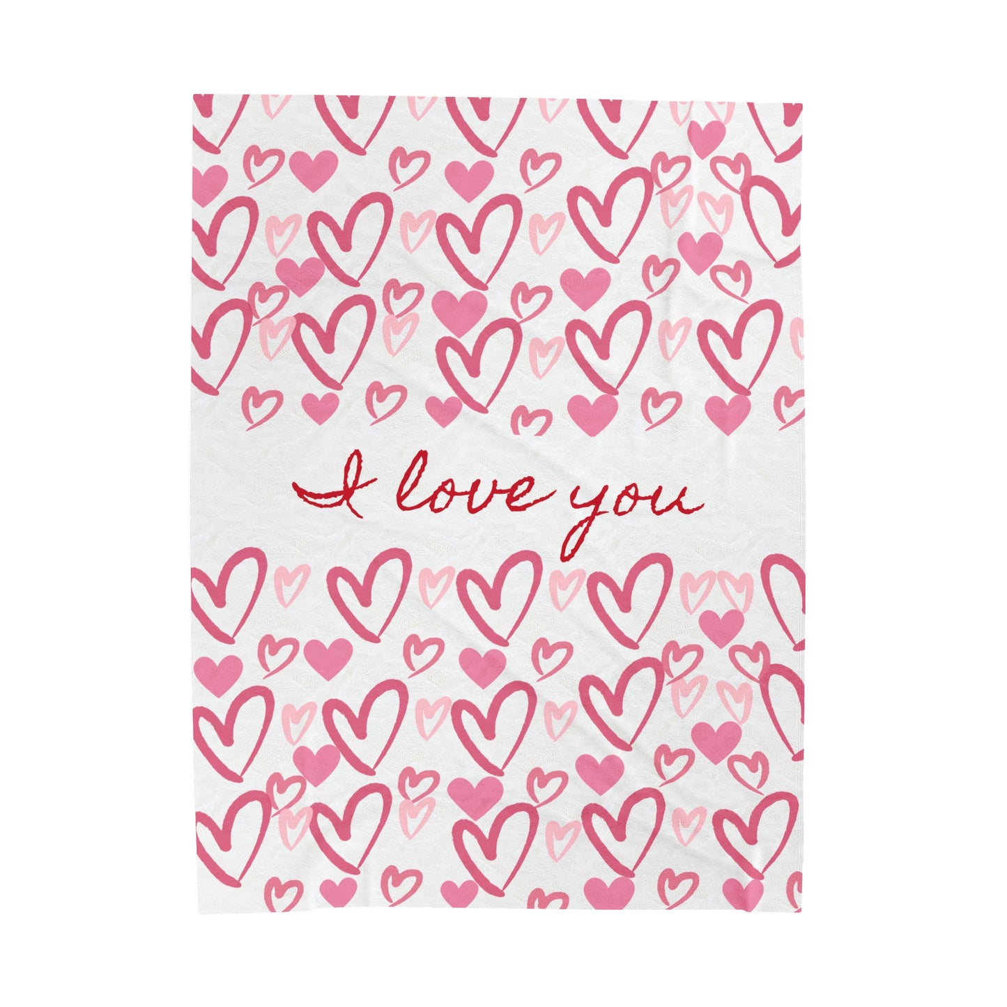 I Love You Velveteen Plush Blanket