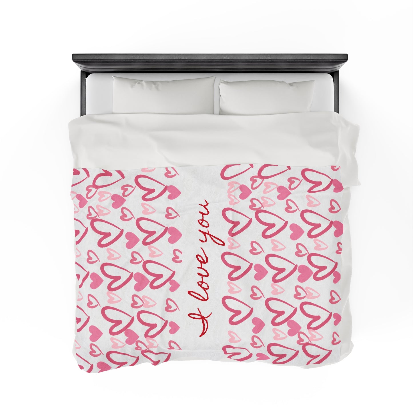 I Love You Velveteen Plush Blanket
