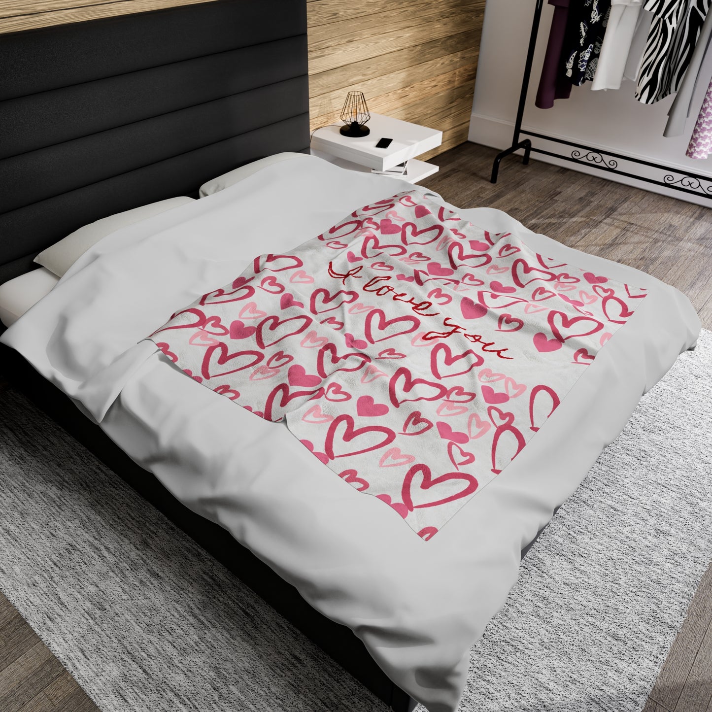 I Love You Velveteen Plush Blanket