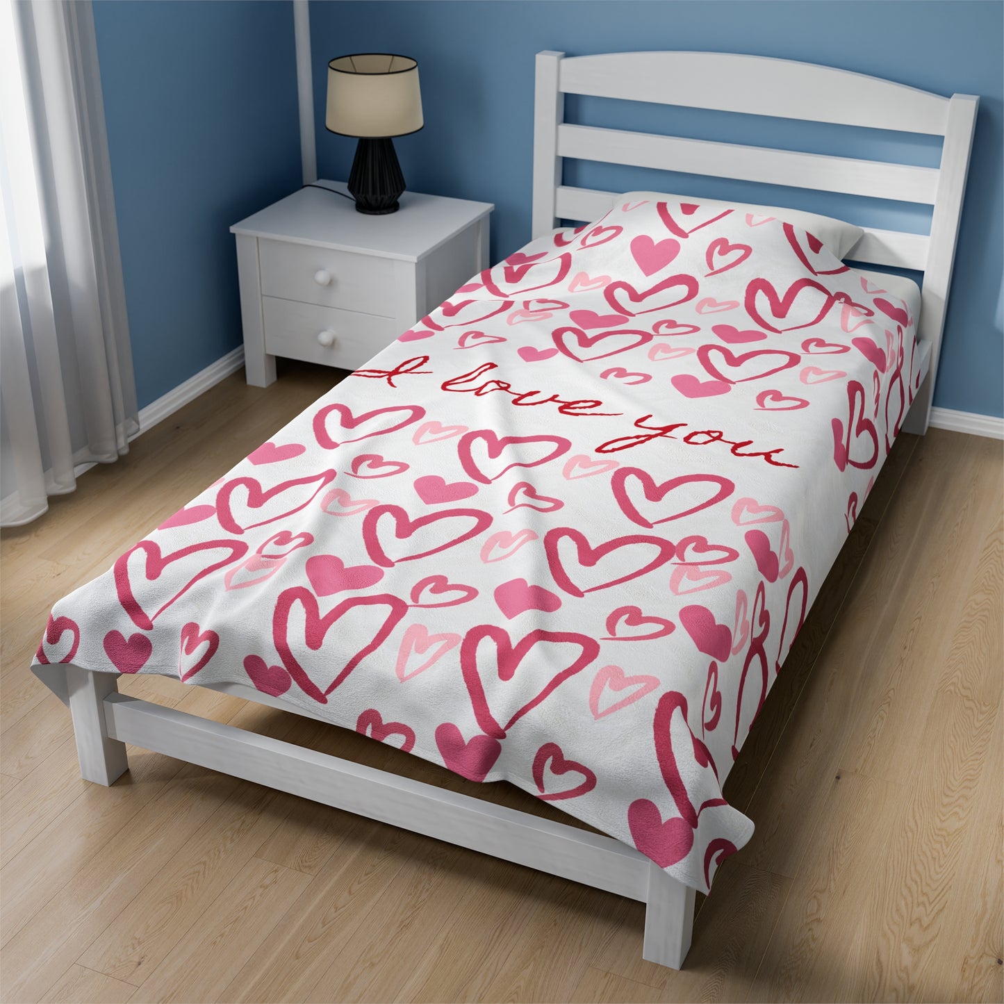 I Love You Velveteen Plush Blanket
