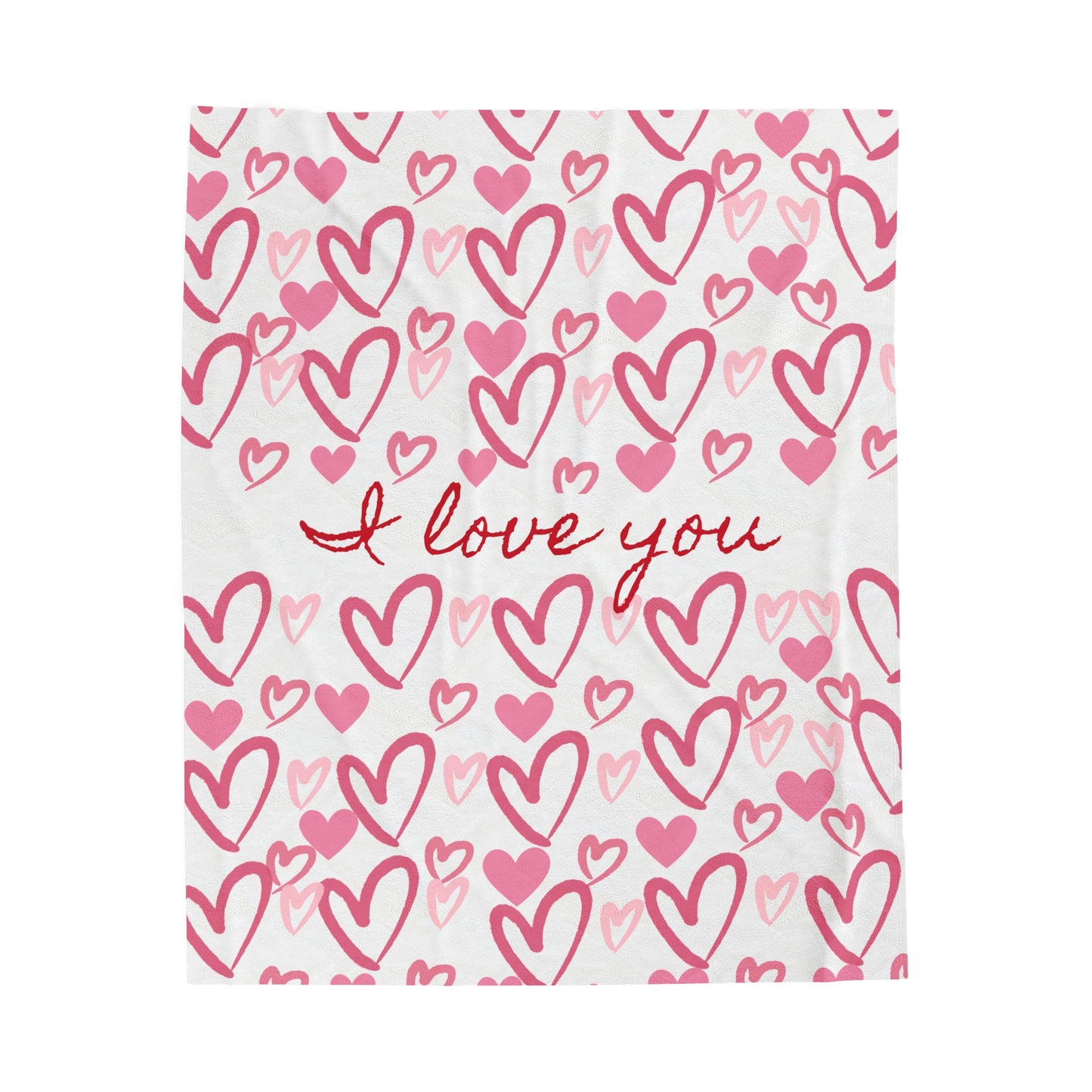 I Love You Velveteen Plush Blanket