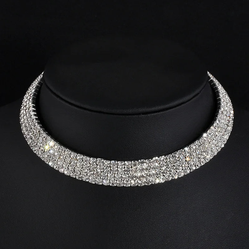 Icebox Rhinestone Statement Choker Necklace