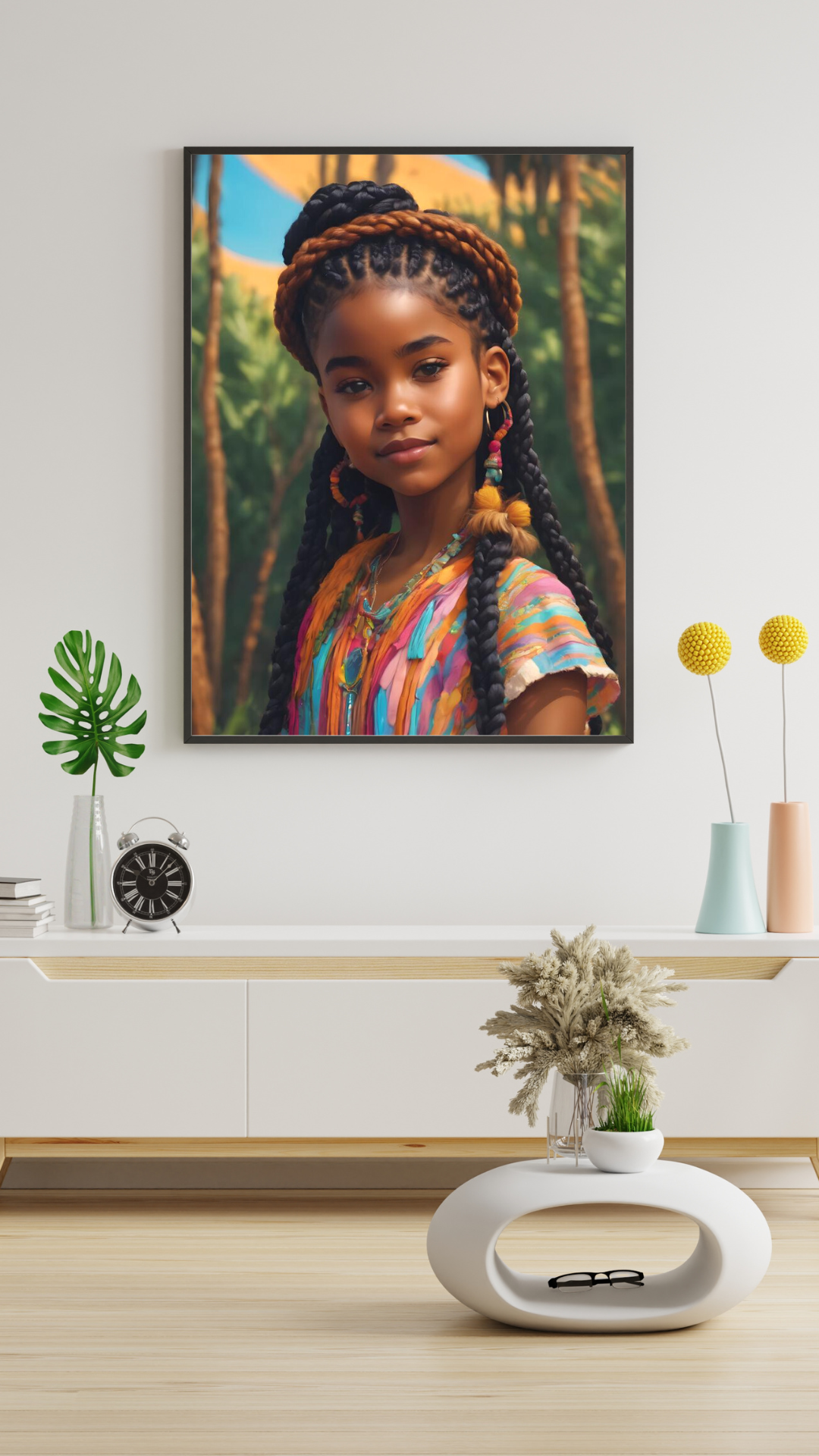 Brown Eyes African Princess Digital Wall Art