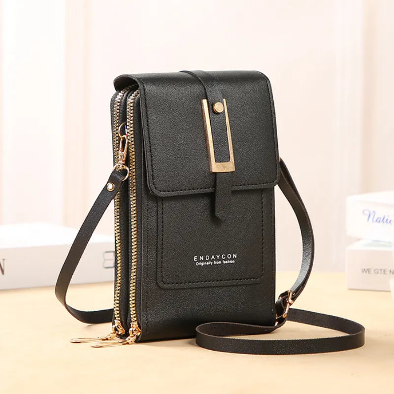 Soft Leather Wallet Crossbody Bag