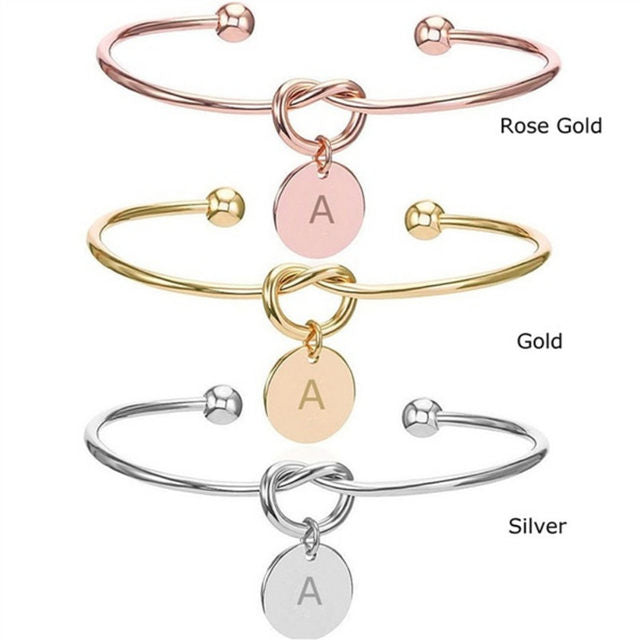 Personalized Knot Initial Bracelet