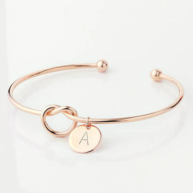 Personalized Knot Initial Bracelet